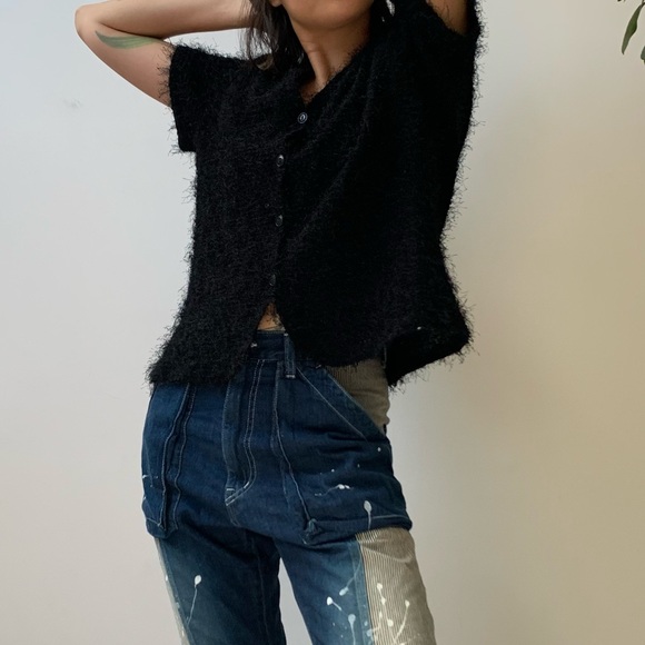 Fringe V-Neck Button-Up T-Shirt - Picture 3 of 3